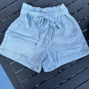 High Rise Paper Bag Shorts